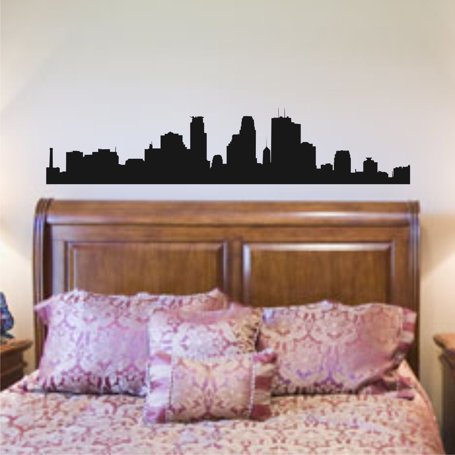 Minneapolis Skyline  Vinyl Wall Art Decal 12 inches tall by 60 inches long