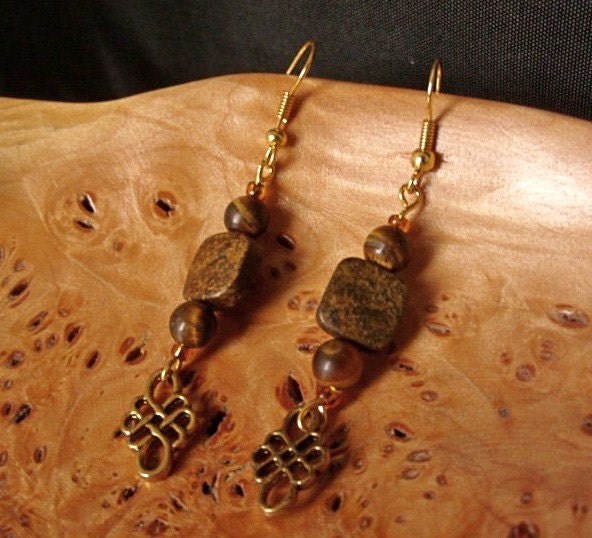 Bronzite Dangle Earrings