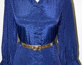 70s Silky Damask Dots Blouse - S