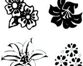 FOREVER in TIME lot of 4 FLORAL FLOWER flowers clear acrylic UNMOUNTED STAMPS great for scrapbooking gift tags altered art greeting cards - LAST ONE NO RELISTS