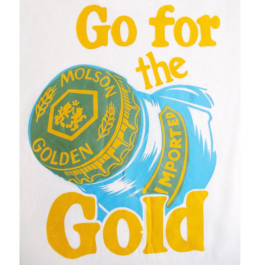 Vintage 1970s MOLSON Golden Iron On TShirt (Mens Small)