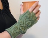 Fingerless Gloves, Leaf Green