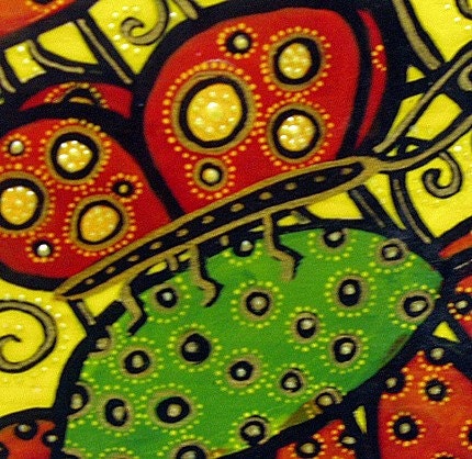 Butterfly Original Pop Art Painting on Wood M Collins WWAO