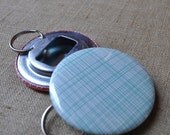 Blue Crosshatch Bottle Opener Keychain