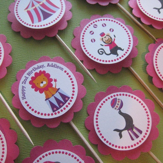Pinkalicious Circus Cupcake Toppers