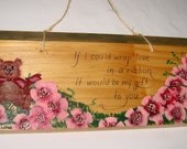 Plaque with Flowers, Teddy and Love