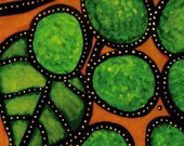 Original Pop Art Painting Grapes Green Orange & Yellow M Collins WWAO