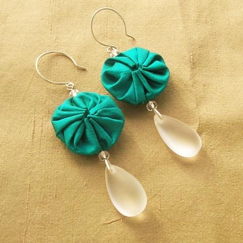 Silk blossoms earrings