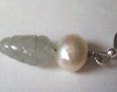 Earrings Aquamarine Beehive and Pearls