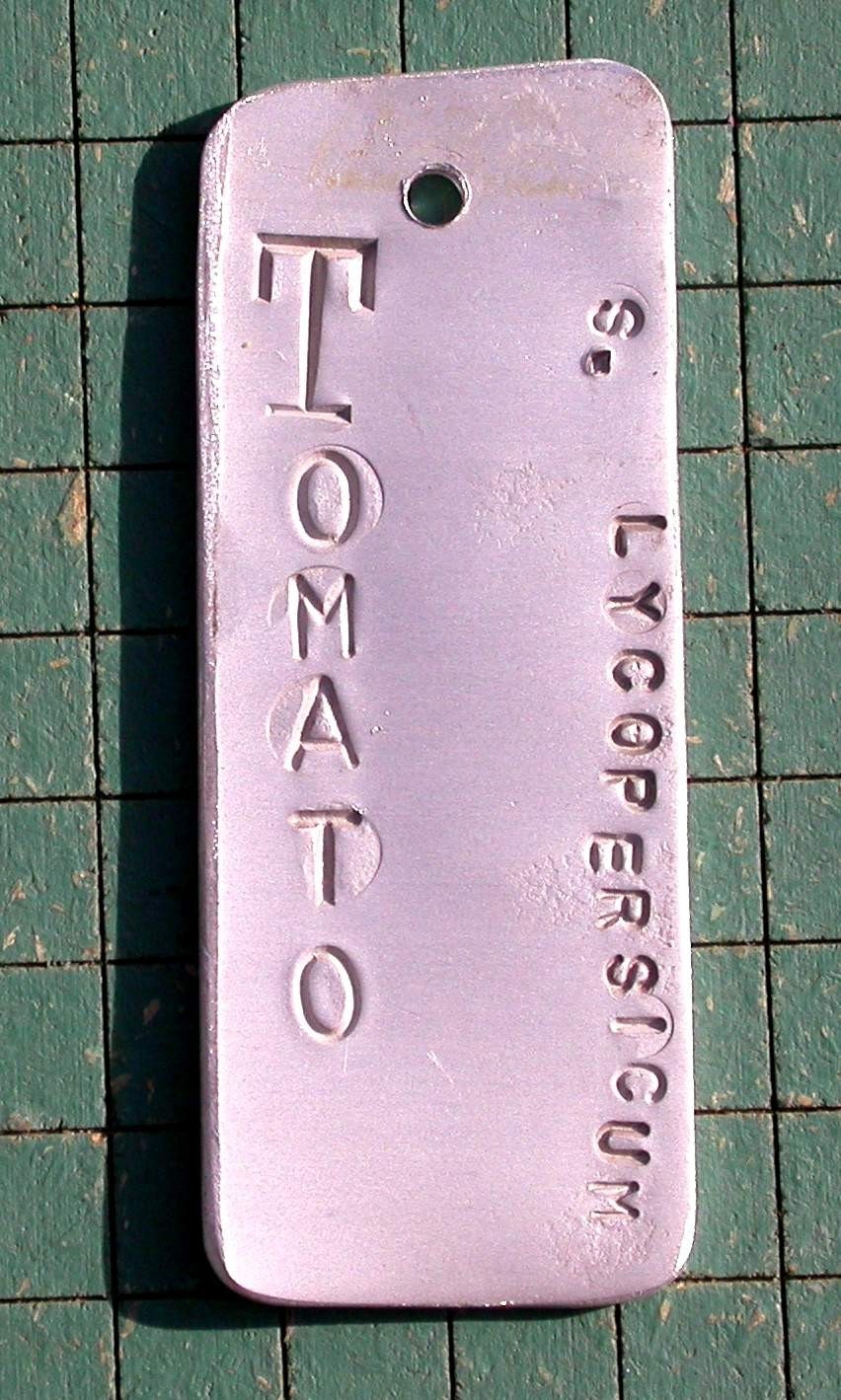 Garden Marker, Tomato - Your Variety Choice,  recycled aluminum -sp1