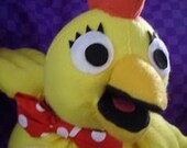 Chicken Puppet Squeaker Doll  Custom Made Puppet Bird handmade
