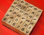 ALPHABET mounted rubber STAMP SET 36 pcs NUMBERS - Great for scrapbooking collage altered art LOWER CASE
