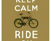 Keep Calm and Ride On in Single track Brown - Large print
