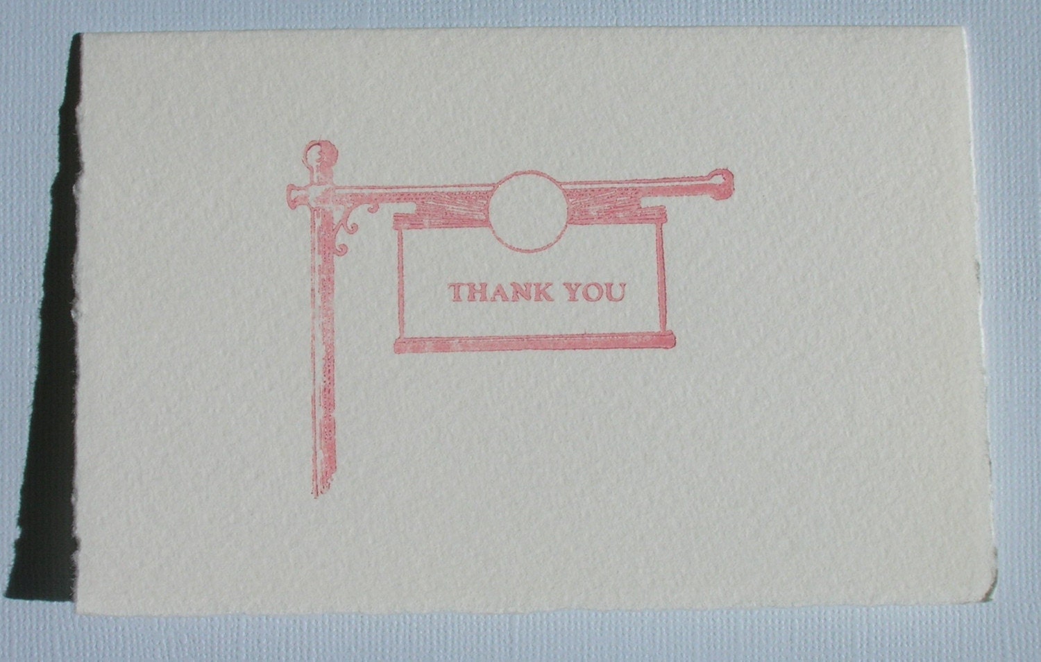 letterpress Thank You Sign card
