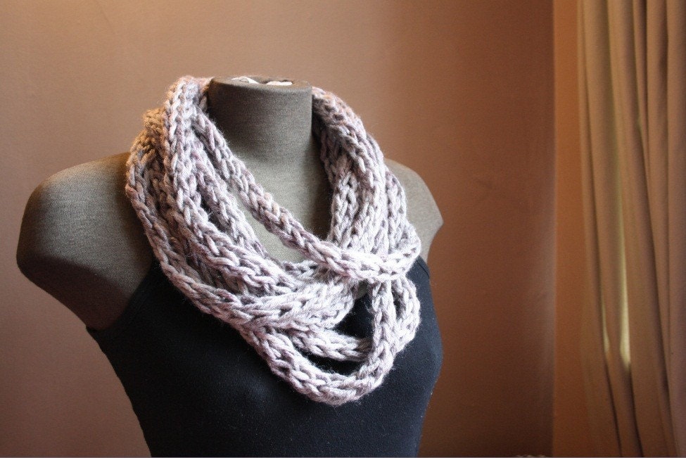 m3s rope scarf in purple gray- free shipping