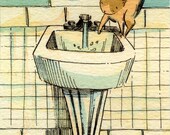 Limited Edition Hand Painted ACEO  ----    ----    ----  The Sink