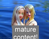 Waterbabies - lesbian Fetishdollies greetings card - image 8/29 (mature)