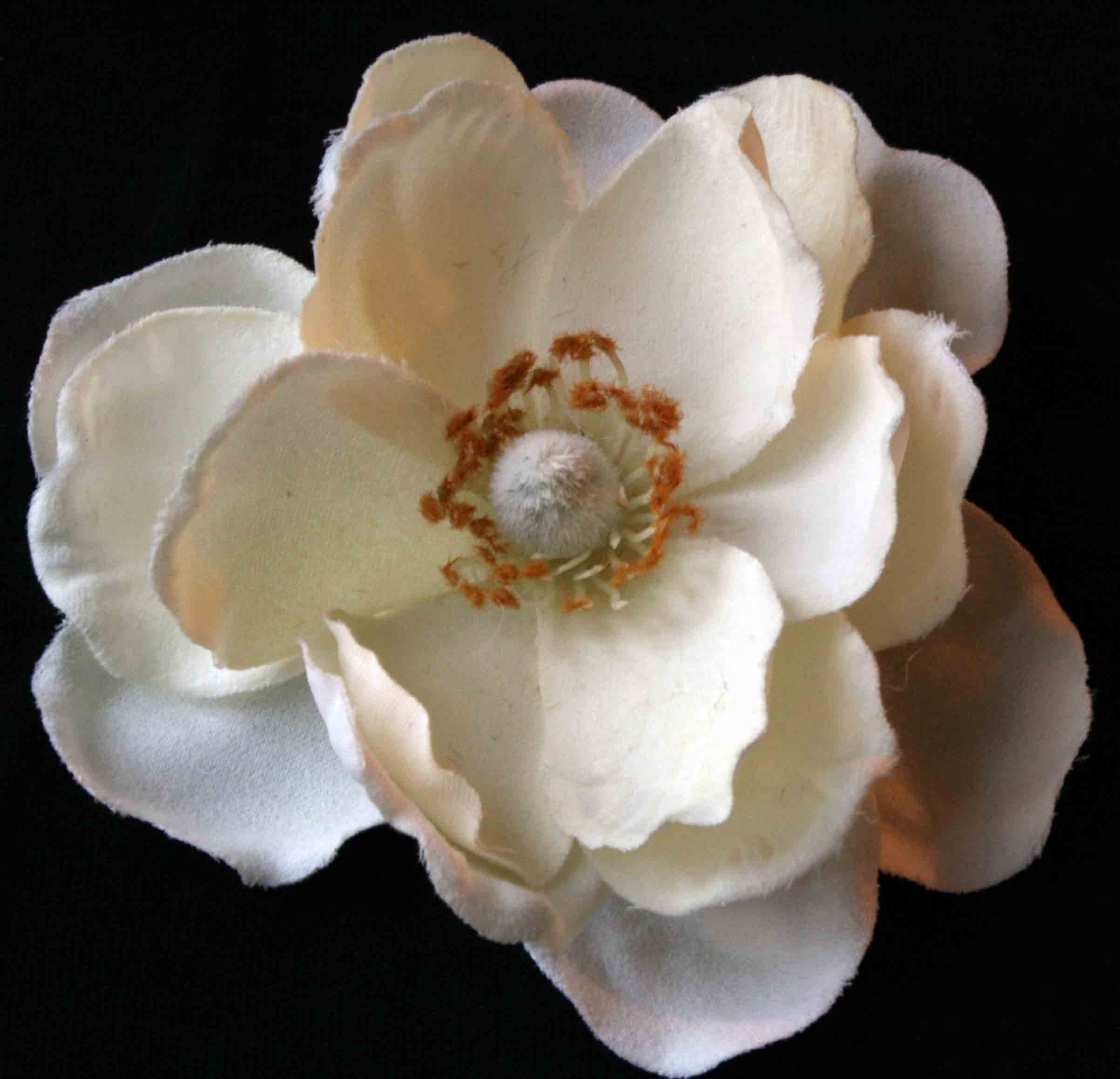 Adriana White Silk Flower Hair Clip