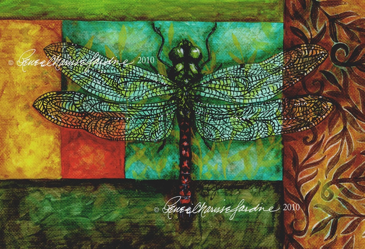 Rusty Darner Dragonfly- Hand Signed Glicee Print