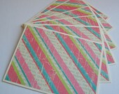 Note Cards with Pastel Stripes set of 6