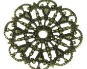 6 Brass Ox Round Filigree Jewelry Findings 328