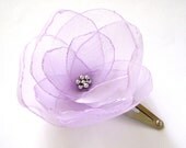 ON SALE lilac poppy flower snap clip