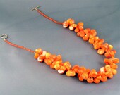Orange Coral Teardops Set - "Cheria"
