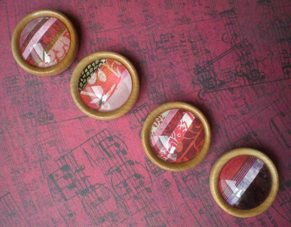 Original Art Magnet Set - Set of 4 in REDS