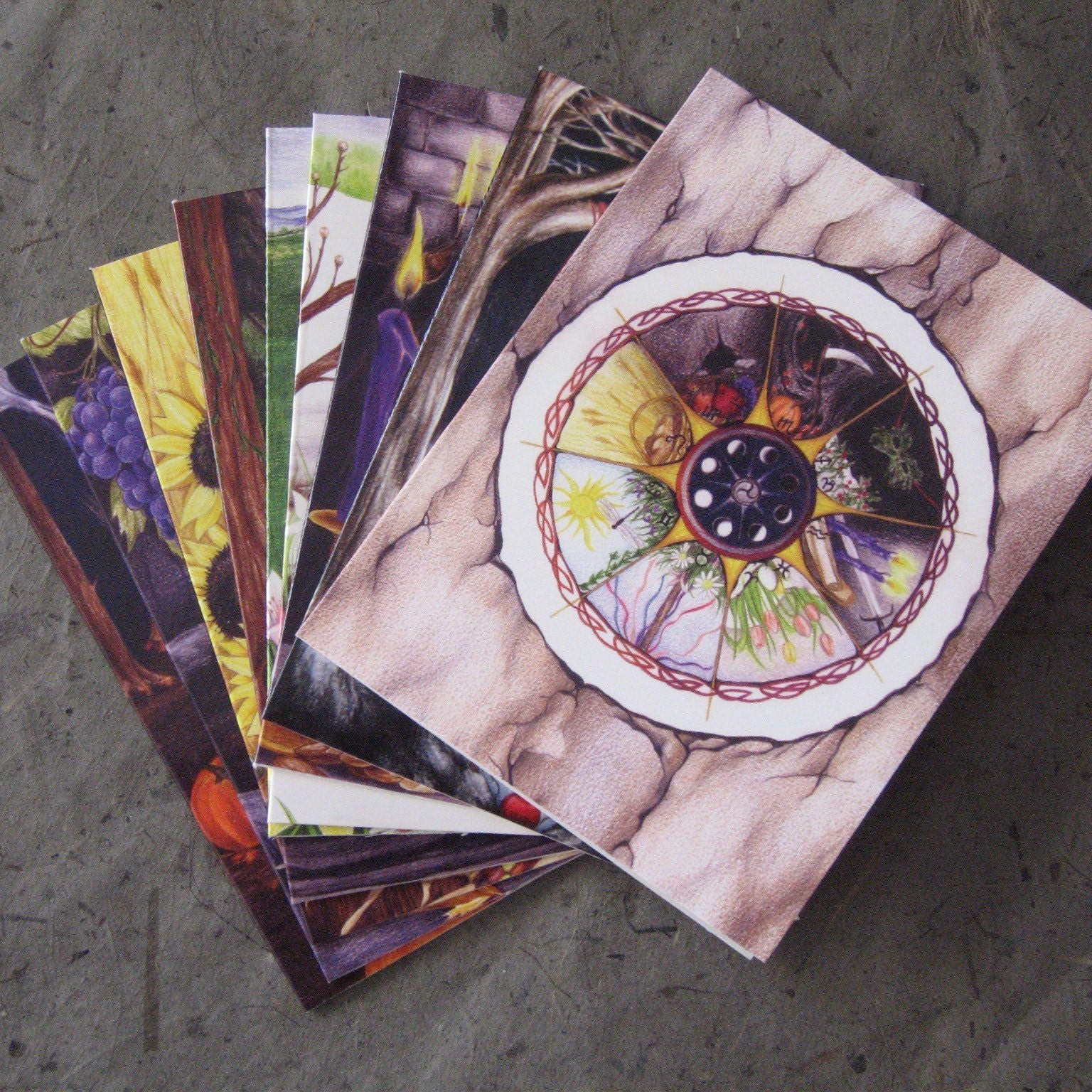 ARTifact - Wheel of the Year Note Cards, Set of 9 on Matte Linen Paper
