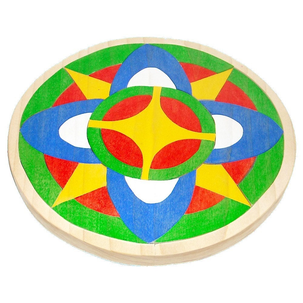 Mosaic Puzzle with Personalized Lid  - Wooden Mandala - Oval