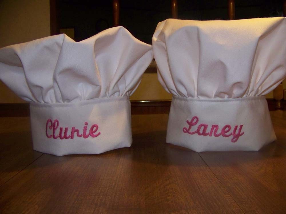 Two Personalized Handmade Chef Hats