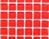Red Glass Tiles Mini Tesserae Mosaic Squares - 100 3/8 Inch Tiles