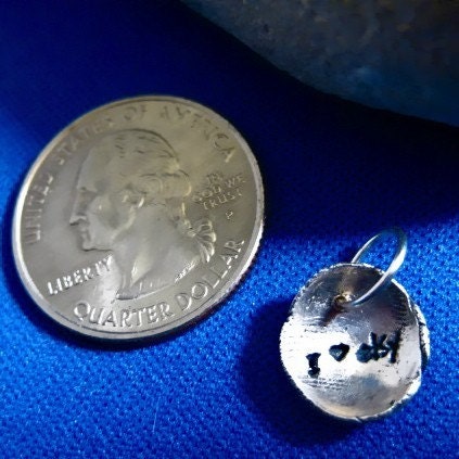I Love ETSY Charm Fine Silver Dome PMC Precious Metal Clay Pendant Necklace
