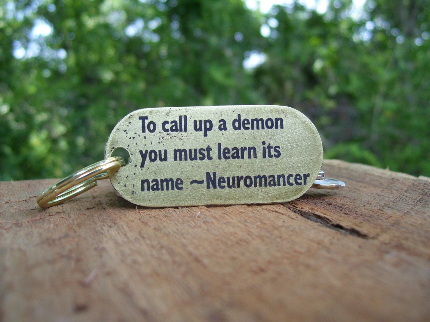 Neuromancer inspired Brass Keychain