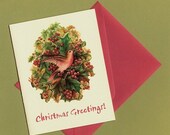 SALE Christmas Cards, Set of 2, Vintage Style Handmade, Victorian Christmas Dove - 50% Percent Off