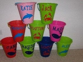 FREE ShIpPiNg - DIY Personalized / Name 9" Buckets (Decal Only) - Party Favors
