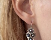 Flamenco Earrings- Black  Pearl