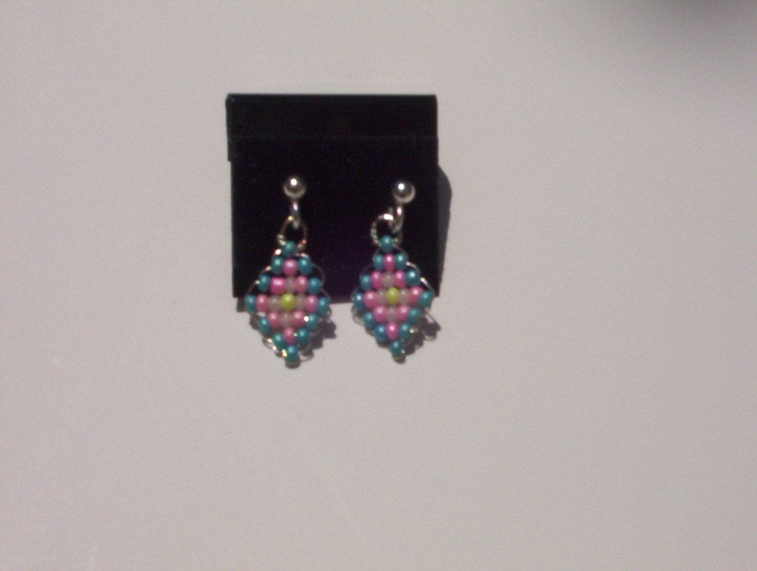 Little Pastel Diamond Shaped Earrings by theyoungmisscepero