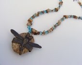 Dragonfly Pendant Beaded Necklace
