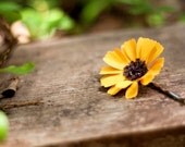 set of 3 sunflower hair pins - paper flower accessories for everyday or special event