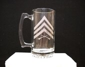 Marine E 5 stripes etched on a mug