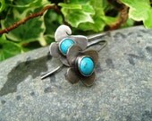 Earrings : silver and turquoise, Pocapetal