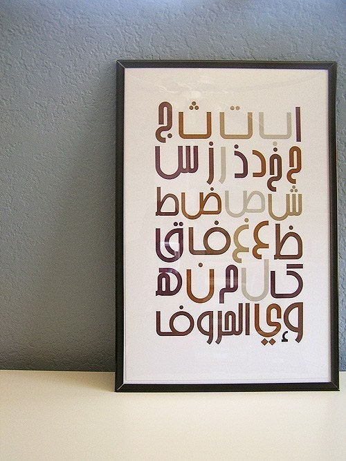 Desert Sand Arabic Alphabet Poster