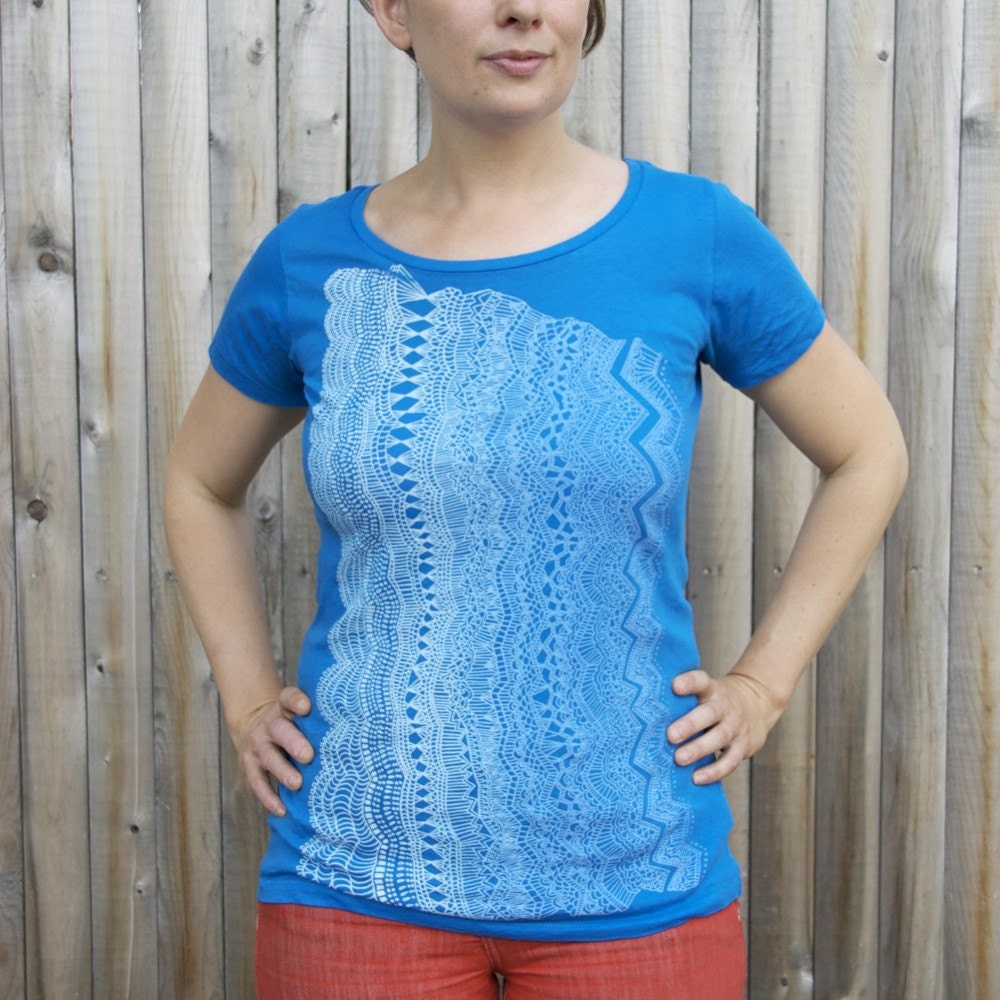 Women's Organic Geology Wave Tee - Blue