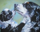 Australian Shepherd art print CANVAS print of LA Shepard painting 12x16