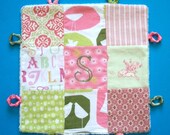Baby Girl Lovey with Custom Hand Embroidery and  Knotties by Dolce Dreams