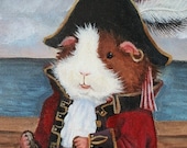 Pirate Guinea Pig Portrait Art Print