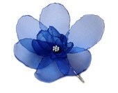 romantic Sapphire rose blossom flower bobby pin