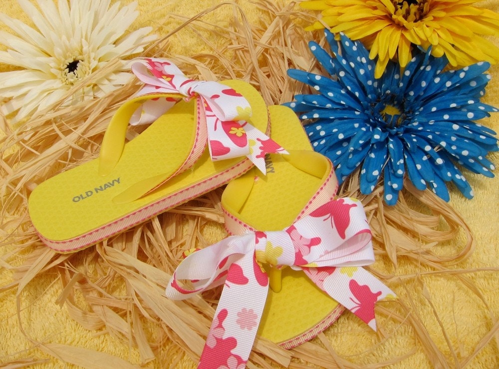 Butterfly Ribbon Flip Flops