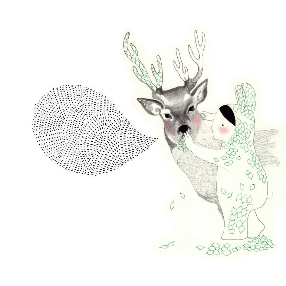 Woodland Deer - Kids Art Wall- IL CERVO
